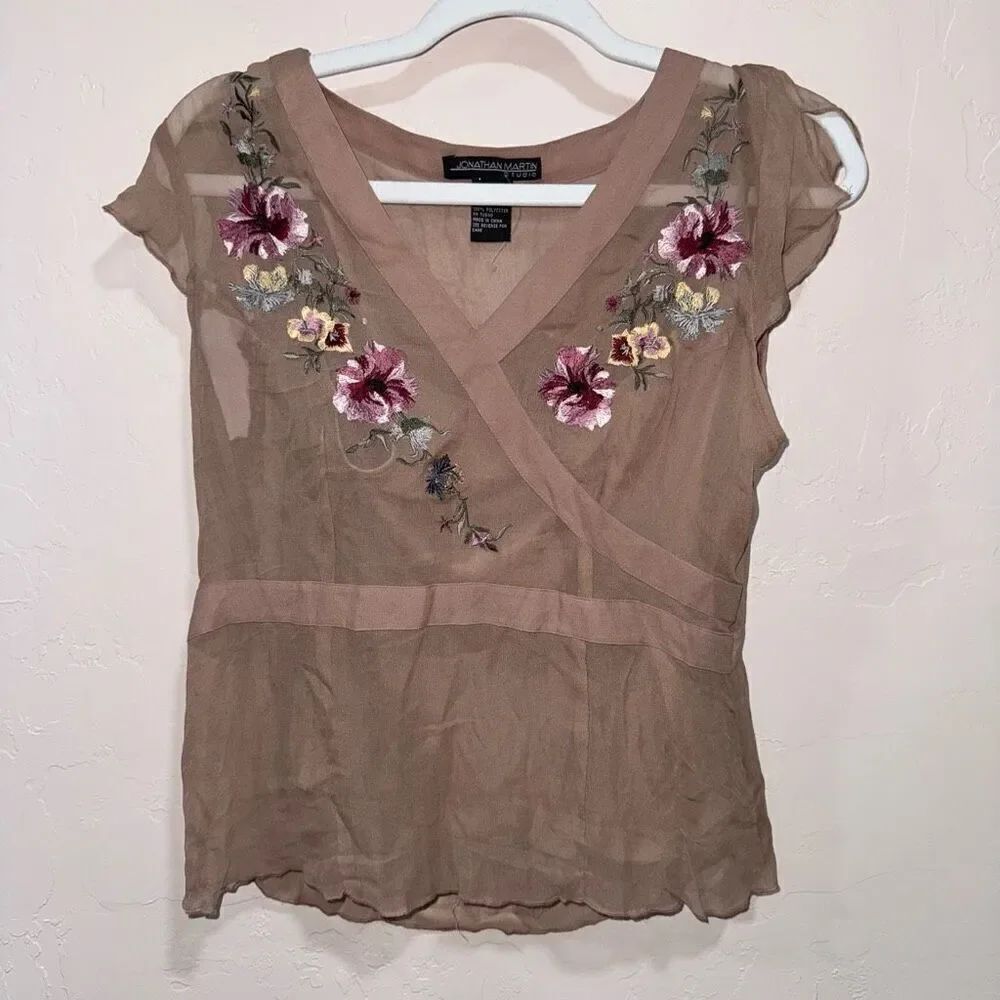 Jonathan Martin Mauve Silk Top